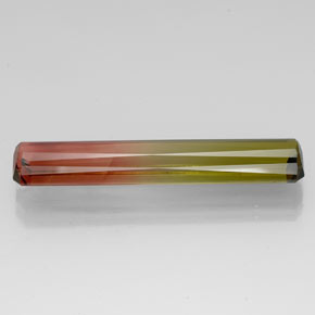 13.96캐럿 천연 바이컬러 투르말린, 에메랄드 컷, 36.2×7 mm, VVS-VS