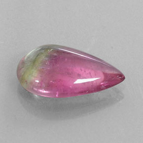 6.72캐럿 천연 바이컬러 투르말린, 배 모양, 17.2×11.7 mm, 투명한