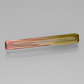 2.86캐럿 천연 바이컬러 투르말린, 에메랄드 컷, 26.8×3.4 mm, VVS-VS