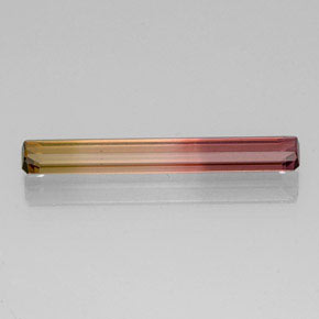 2.37캐럿 천연 바이컬러 투르말린, 에메랄드 컷, 24.1×3.4 mm, VVS-VS