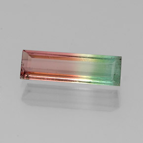 0.84캐럿 천연 워터멜론 투르말린, 바게트, 10.7×3.2 mm, VS-SI