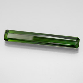 10.12캐럿 천연 그린 투르말린, 에메랄드 컷, 39.3×6.2 mm, VVS