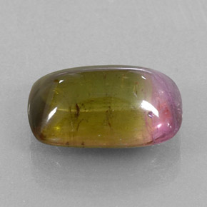 6.64캐럿 천연 바이컬러 투르말린, 투명한, 14×9.4 mm, 투명/반투명