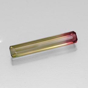 2.68캐럿 천연 워터멜론 투르말린, 에메랄드 컷, 21.2×3.8 mm, VVS-VS