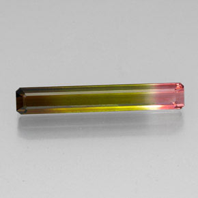 5.66캐럿 천연 워터멜론 투르말린, 에메랄드 컷, 27.9×4.5 mm, VVS-VS