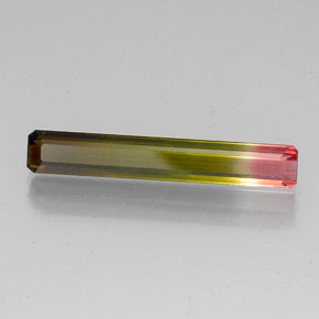 5.66캐럿 천연 워터멜론 투르말린, 에메랄드 컷, 27.9×4.5 mm, VVS-VS