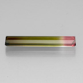 5.66캐럿 천연 워터멜론 투르말린, 에메랄드 컷, 27.9×4.5 mm, VVS-VS