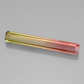 3.51캐럿 천연 바이컬러 투르말린, 에메랄드 컷, 29.3×4.3 mm, VVS-VS