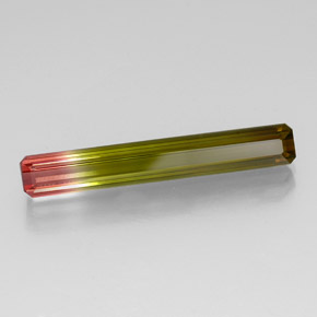 5.07캐럿 천연 워터멜론 투르말린, 에메랄드 컷, 28.5×4.3 mm, VS-SI