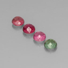 캐럿 천연 멀티컬러 투르말린 보석, 라운드 컷, 4.25 mm, VVS-VS