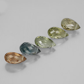 3.65캐럿 천연 멀티컬러 투르말린 보석, 브리올레트, 7×4 mm, VS