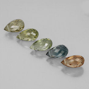3.65캐럿 천연 멀티컬러 투르말린 보석, 브리올레트, 7×4 mm, VS