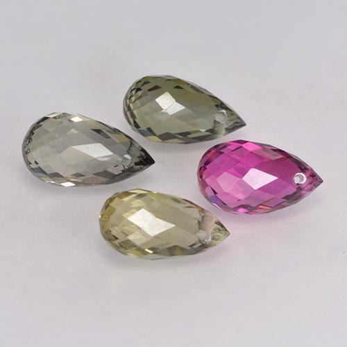 2.95캐럿 천연 멀티컬러 투르말린 보석, 브리올레트, 7×4 mm, VS