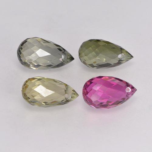 2.95캐럿 천연 멀티컬러 투르말린 보석, 브리올레트, 7×4 mm, VS