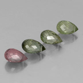 2.84캐럿 천연 멀티컬러 투르말린 보석, 브리올레트, 6.6×4 mm, VS