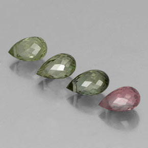 2.84캐럿 천연 멀티컬러 투르말린 보석, 브리올레트, 6.6×4 mm, VS