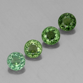 캐럿 천연 그린 투르말린 보석, 라운드 컷, 4.78 mm, VVS-VS