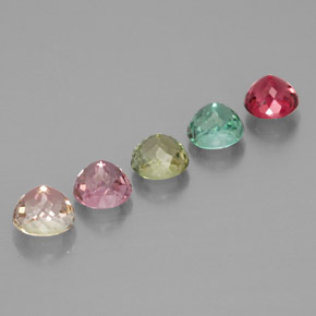 캐럿 천연 멀티컬러 투르말린 보석, 라운드 컷, 4.64 mm, VVS