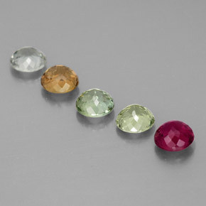 캐럿 천연 멀티컬러 투르말린 보석, 라운드 컷, 4.72 mm, VVS