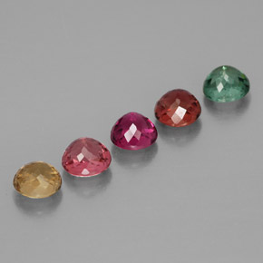 캐럿 천연 멀티컬러 투르말린 보석, 라운드 컷, 4.56 mm, VVS
