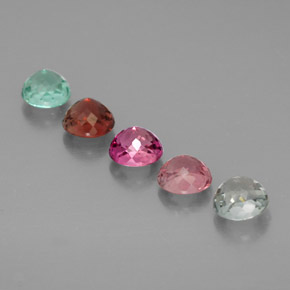 캐럿 천연 멀티컬러 투르말린 보석, 라운드 컷, 4.52 mm, VVS
