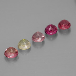 캐럿 천연 멀티컬러 투르말린 보석, 라운드 컷, 4.33 mm, VVS