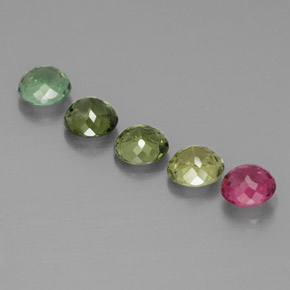 캐럿 천연 멀티컬러 투르말린 보석, 라운드 컷, 4.67 mm, VVS