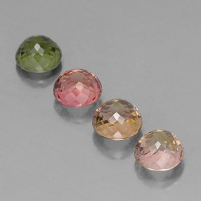 캐럿 천연 멀티컬러 투르말린 보석, 라운드 컷, 5.84 mm, VVS