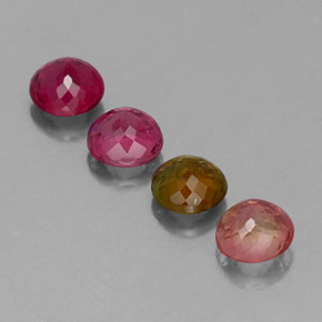 캐럿 천연 멀티컬러 투르말린 보석, 라운드 컷, 4.56 mm, VVS
