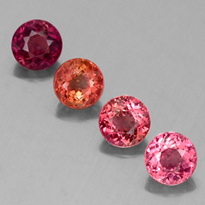 캐럿 천연 멀티컬러 투르말린 보석, 라운드 컷, 4.83 mm, VVS