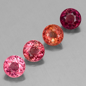 캐럿 천연 멀티컬러 투르말린 보석, 라운드 컷, 4.83 mm, VVS