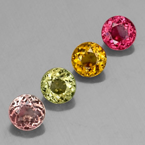 캐럿 천연 멀티컬러 투르말린 보석, 라운드 컷, 4.99 mm, VS