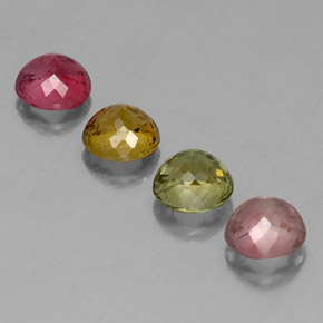 캐럿 천연 멀티컬러 투르말린 보석, 라운드 컷, 4.99 mm, VS