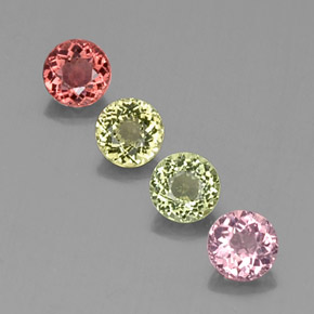캐럿 천연 멀티컬러 투르말린 보석, 라운드 컷, 4.86 mm, VVS