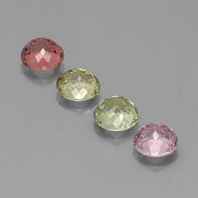 캐럿 천연 멀티컬러 투르말린 보석, 라운드 컷, 4.86 mm, VVS