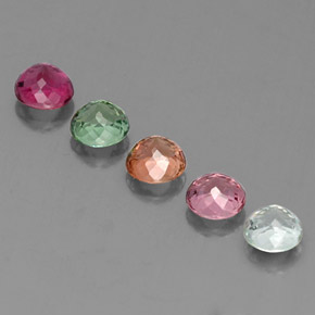 캐럿 천연 멀티컬러 투르말린 보석, 라운드 컷, 4.71 mm, VVS