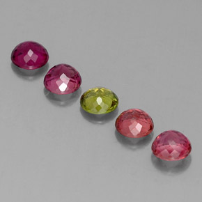 캐럿 천연 멀티컬러 투르말린 보석, 라운드 컷, 4.78 mm, VVS