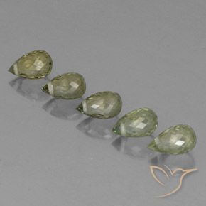 2.18캐럿 천연 라이트 포레스트 그린 전기석 보석, 브리올레트, VS