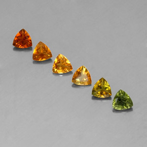 캐럿 천연 멀티컬러 투르말린 보석, 트릴리언, 4.1×4.1 mm, VVS-VS