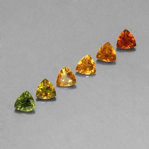 캐럿 천연 멀티컬러 투르말린 보석, 트릴리언, 4.1×4.1 mm, VVS-VS