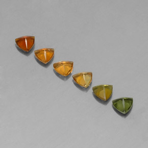 캐럿 천연 멀티컬러 투르말린 보석, 트릴리언, 4.1×4.1 mm, VVS-VS