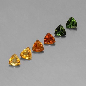 캐럿 천연 멀티컬러 투르말린 보석, 트릴리언, 4.1×4.1 mm, VVS-VS