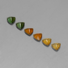 캐럿 천연 멀티컬러 투르말린 보석, 트릴리언, 4.1×4.1 mm, VVS-VS