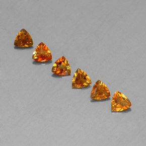 캐럿 천연 옐로우 오렌지 투르말린 보석, 트릴리언, 4.1×4.1 mm, VVS-VS