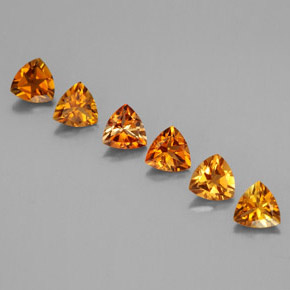 캐럿 천연 옐로우 오렌지 투르말린 보석, 트릴리언, 4.1×4.1 mm, VVS-VS