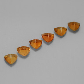 캐럿 천연 옐로우 오렌지 투르말린 보석, 트릴리언, 4.1×4.1 mm, VVS-VS