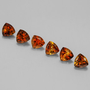 캐럿 천연 오렌지 투르말린 보석, 트릴리언, 4.1×4.1 mm, VVS-VS