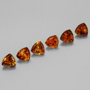 캐럿 천연 오렌지 투르말린 보석, 트릴리언, 4.1×4.1 mm, VVS-VS