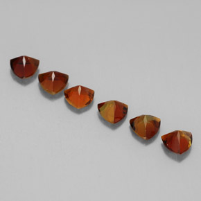 캐럿 천연 오렌지 투르말린 보석, 트릴리언, 4.1×4.1 mm, VVS-VS