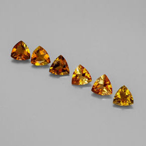 캐럿 천연 옐로우 오렌지 투르말린 보석, 트릴리언, 4×3.9 mm, VVS-VS